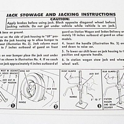 1956 Jack Storage And Jacking Instructions